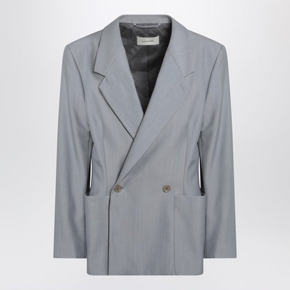 Grey Mélange Double-breasted Jacket