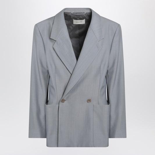 Grey Mélange Double-breasted Jacket