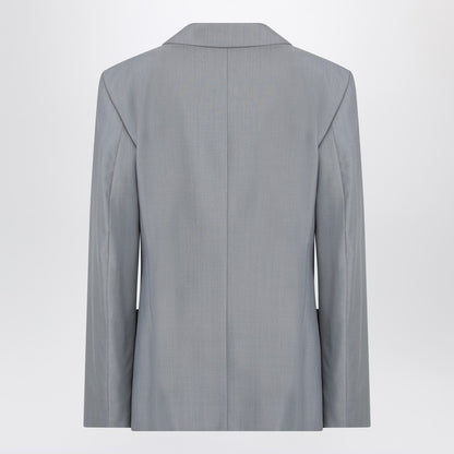 Grey Mélange Double-breasted Jacket
