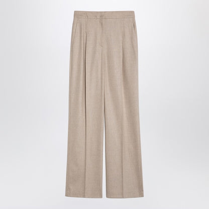Beige Wool And Cashmere Trousers