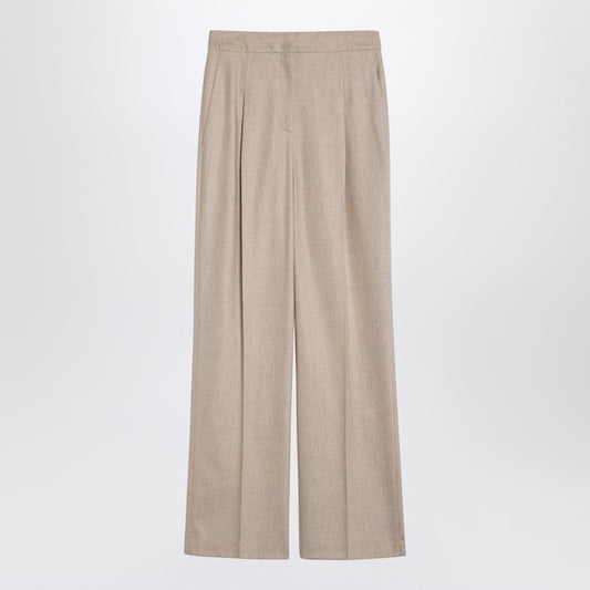 Beige Wool And Cashmere Trousers