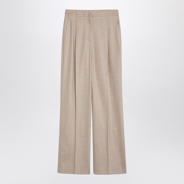 Beige Wool And Cashmere Trousers