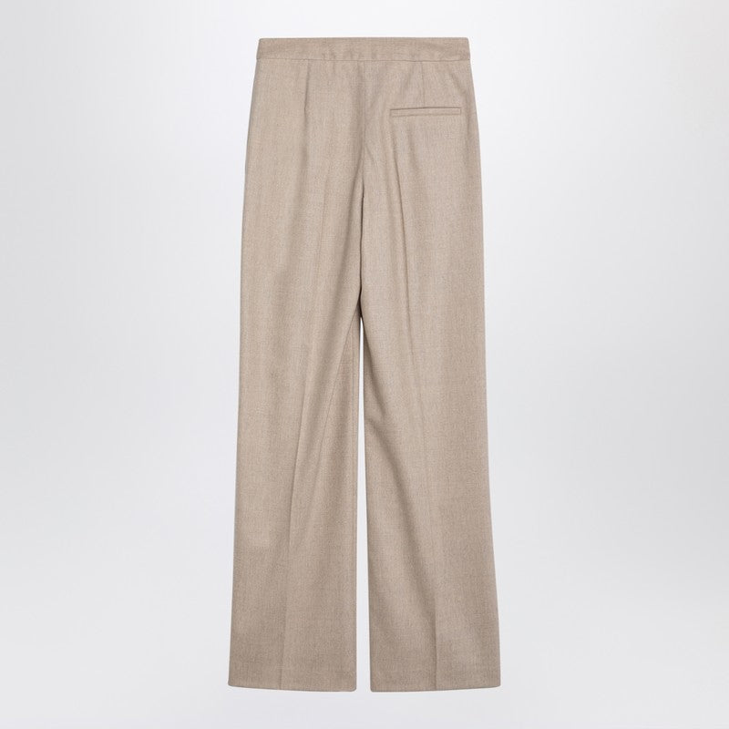 Beige Wool And Cashmere Trousers