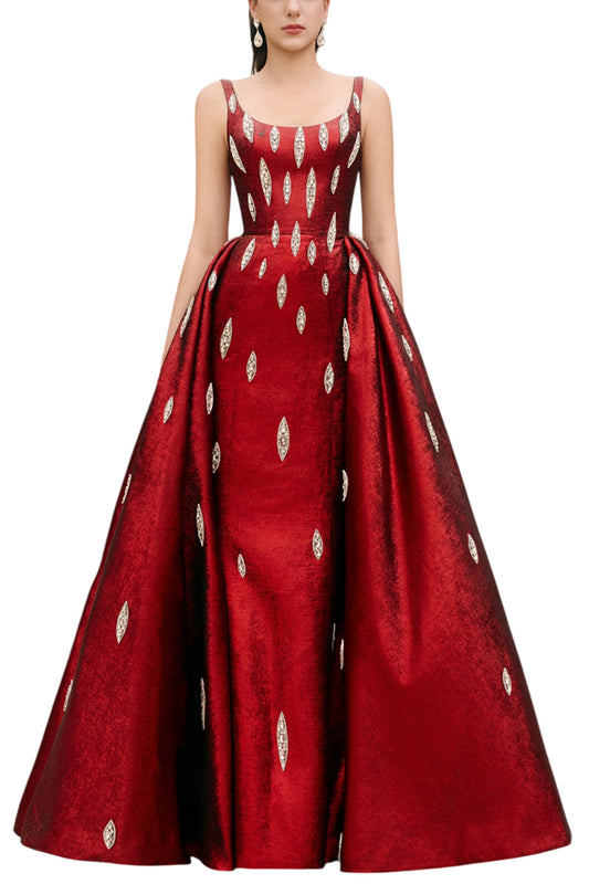 JEMMA BALL GOWN LOOSE STRAP TAFFETA FLOOR LENGTH DRESS