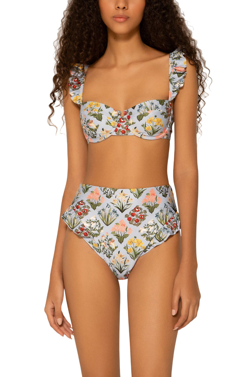JENGIBRE RUFFLED FLORAL BIKINI BOTTOMS