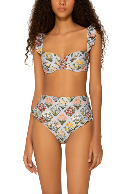 JENGIBRE RUFFLED FLORAL BIKINI BOTTOMS