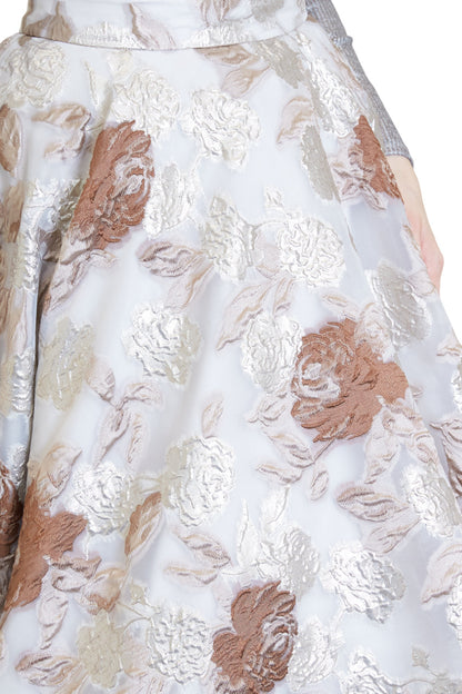 JERSEY TOP & BROCADE SKIRT