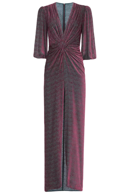 KALLISTA SILK VELVET DEVORÈ GOWN