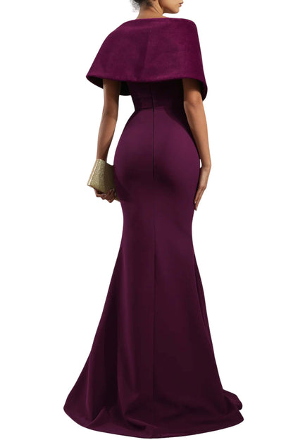 KAVYA DARK PURPLE CREPE AND VELVET GOWN