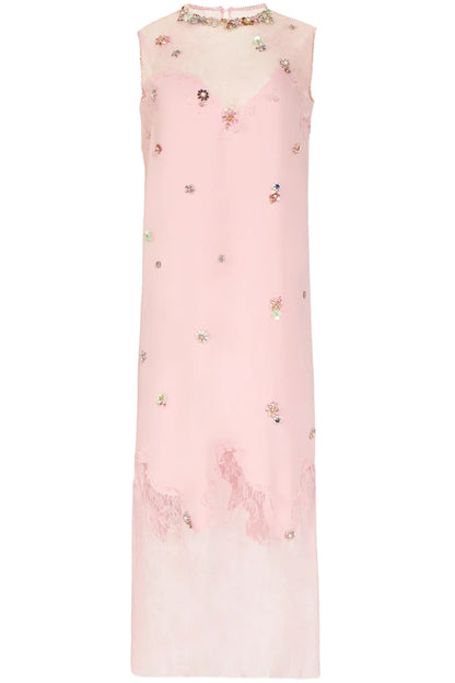 KEEVA CRYSTAL CREPE DRESS