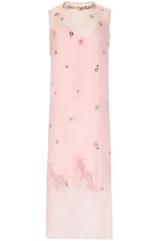 KEEVA CRYSTAL CREPE DRESS