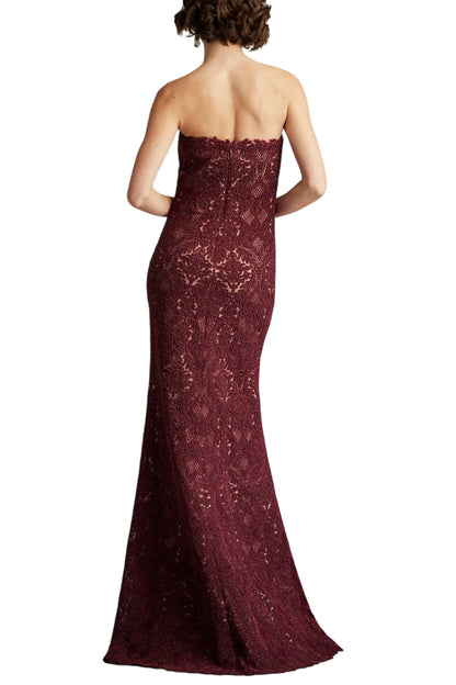 KOHLI STRAPLESS LATTICE EMBROIDERED GOWN