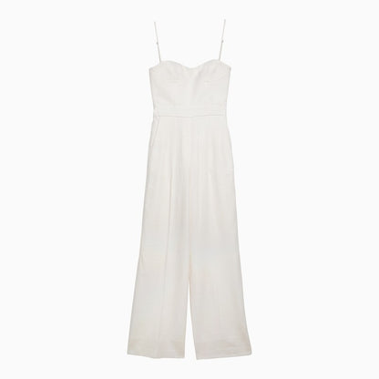 White wool-blend Lauren jumpsuit