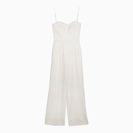 White wool-blend Lauren jumpsuit