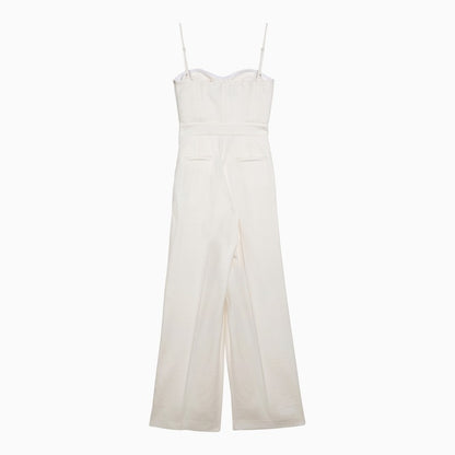 White wool-blend Lauren jumpsuit