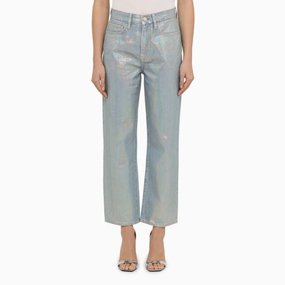 La Jane cropped jeans in Hologram denim