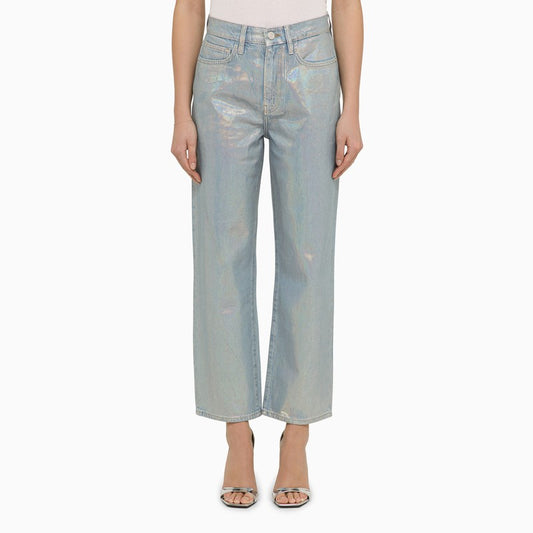 La Jane cropped jeans in Hologram denim