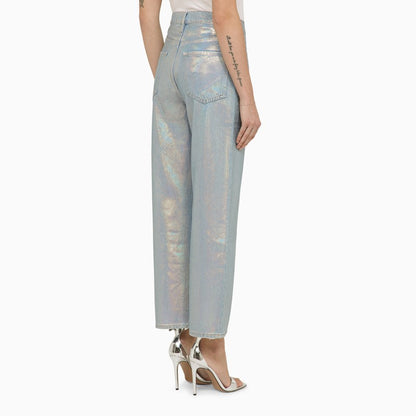 La Jane cropped jeans in Hologram denim
