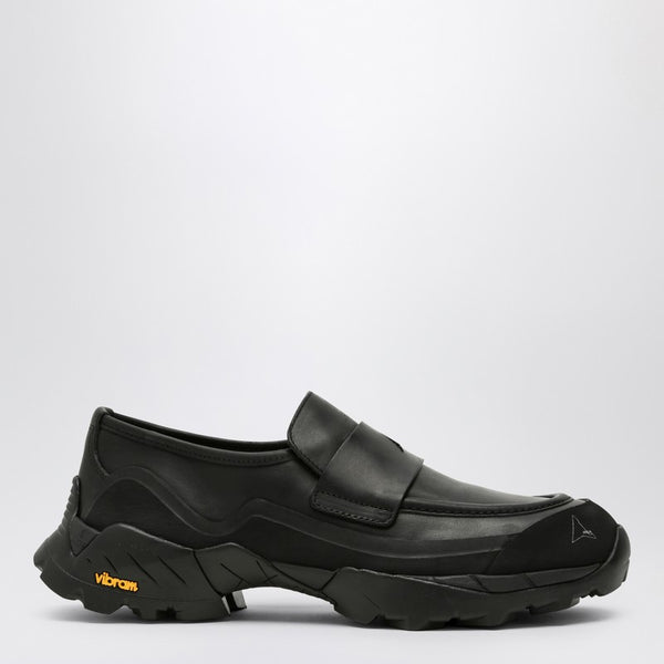 Black Loafer With Waxed Leather Upper