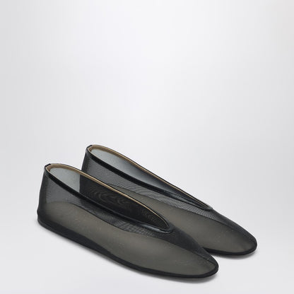 Luna Black Mesh Slipper