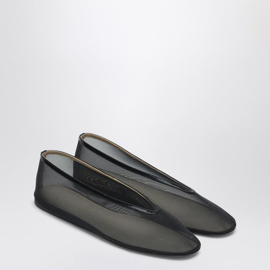 Luna Black Mesh Slipper