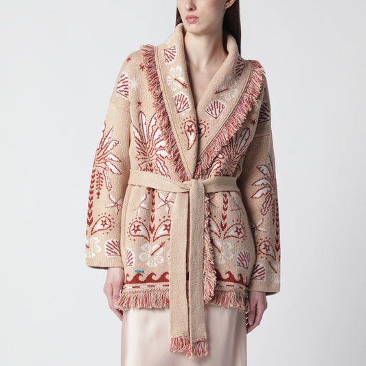 Echoes Of The Island sand-colored cardigan