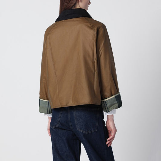 Alma jacket sand beige/olive green in waxed cotton