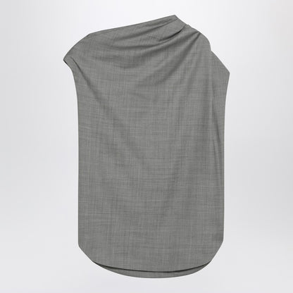 Asymmetrical Grey Wool Top