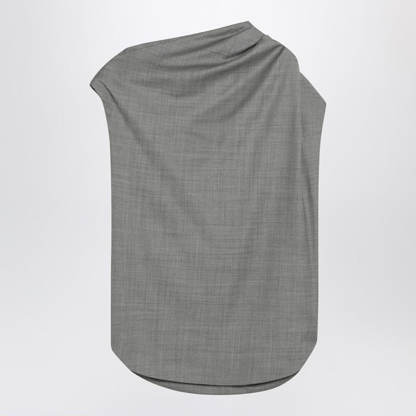 Asymmetrical Grey Wool Top