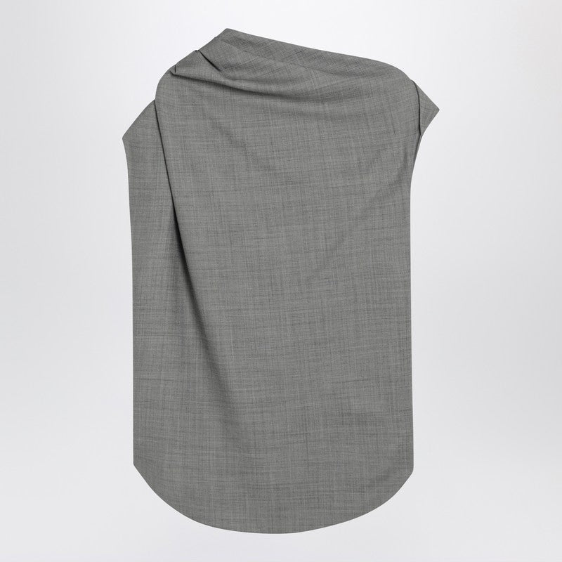 Asymmetrical Grey Wool Top
