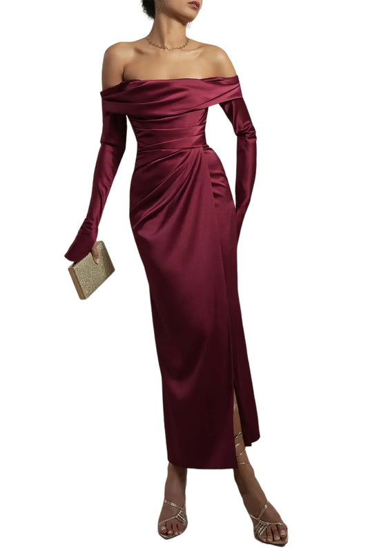 LARA SATIN MIDI DRESS
