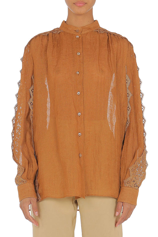LINEN & LACE SHIRT