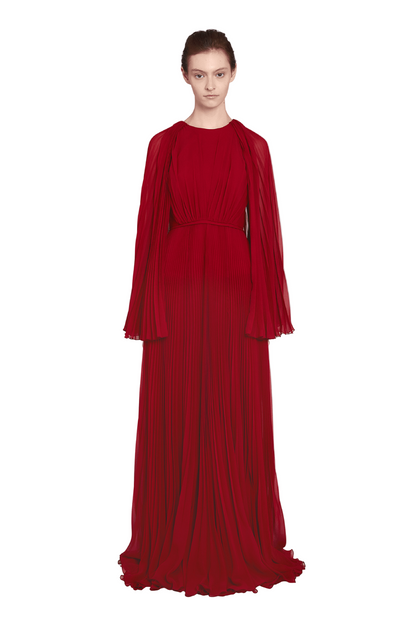 فستان ماكسي بحزام من الدانتيل