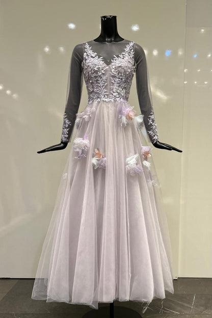 LONG SLEEVE A LINE BALL GOWN