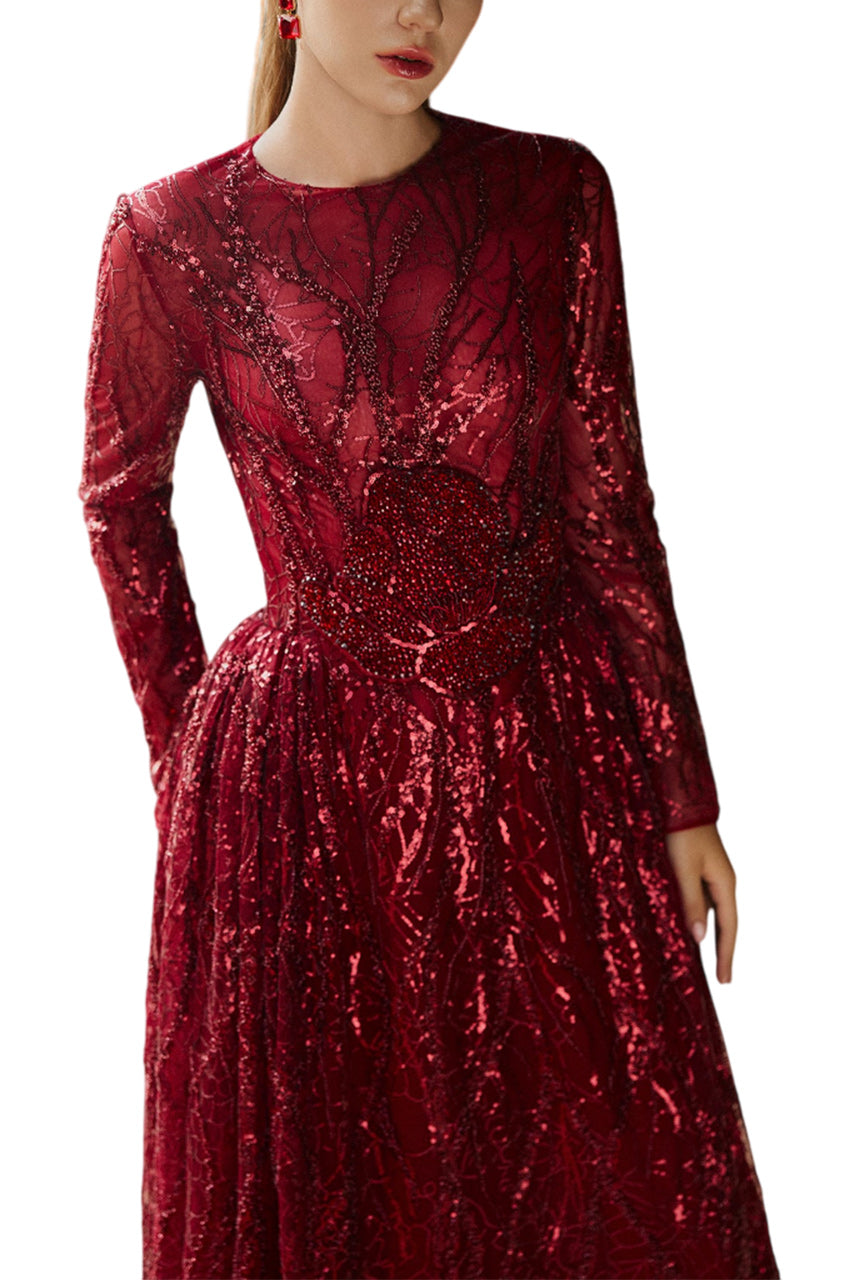 LONG SLEEVE BALL GOWN