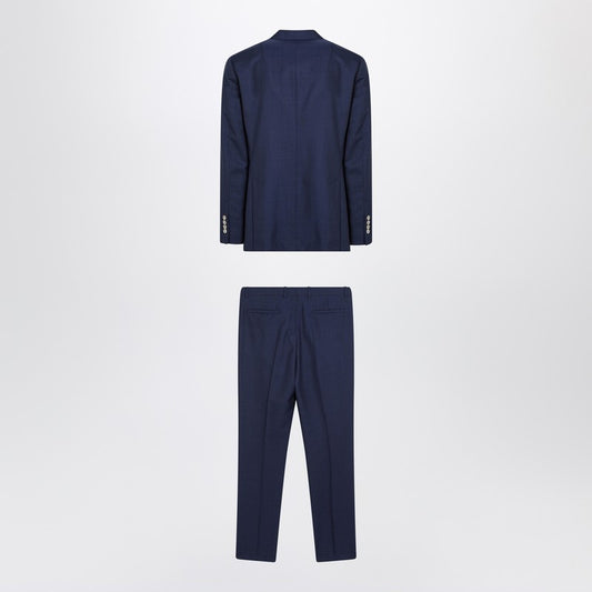 Blue single-breasted wool suit