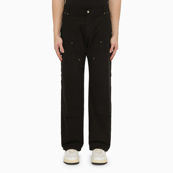 Black Stretch Cotton Trousers