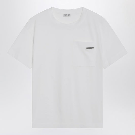White cotton T-shirt with Shiny Tab