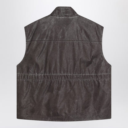 Firm Brown Vest With Vintage Effect