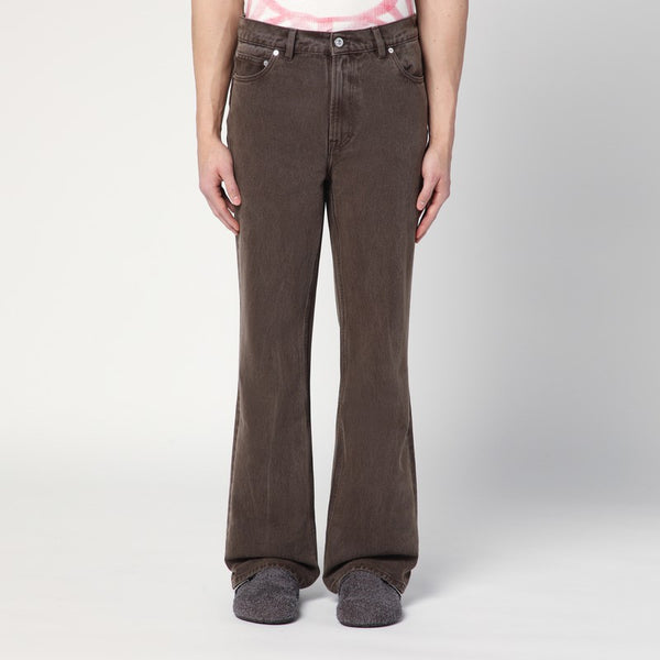 Brown Faded Jeans In Denim
