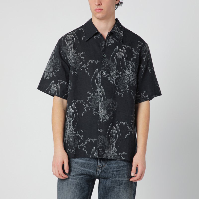 Death Paisley print shirt in cotton and linen