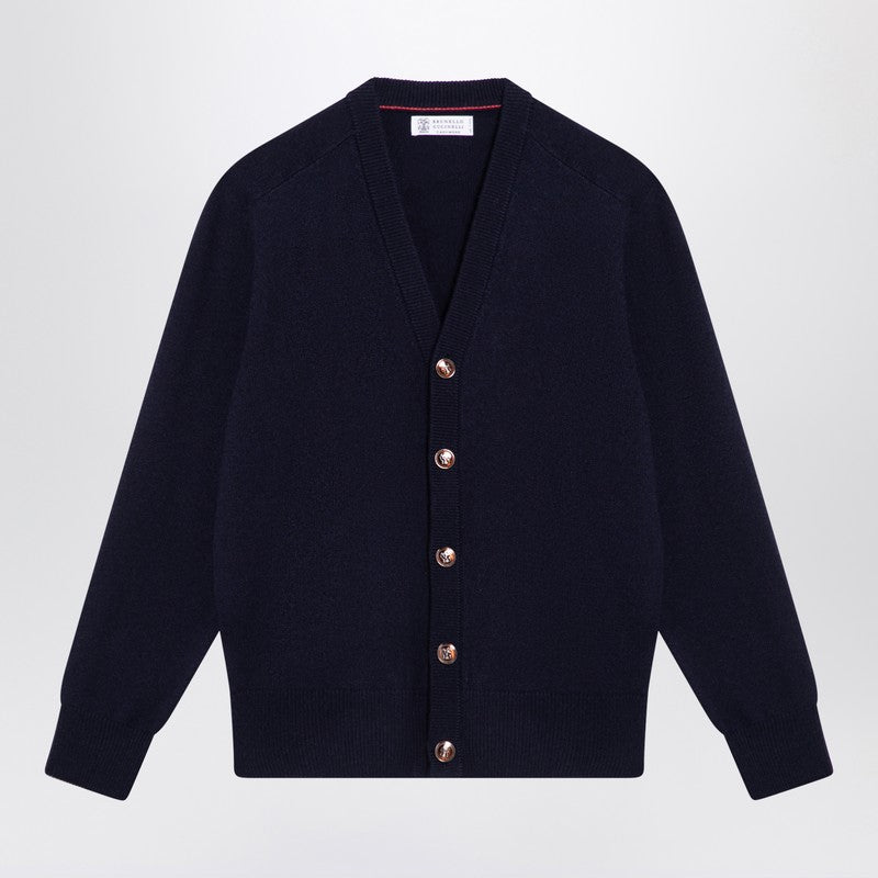Navy Blue Cashmere Cardigan