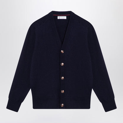 Navy Blue Cashmere Cardigan