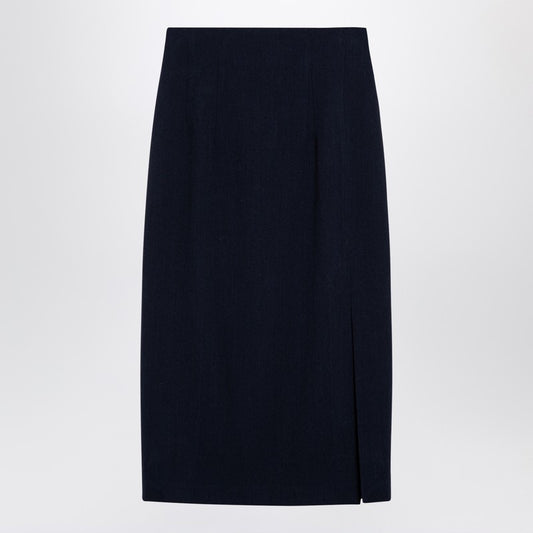 Navy Blue Wool-blend Marlo Skirt