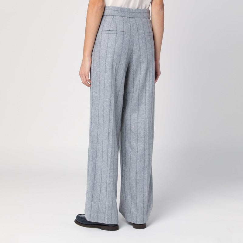 Light Grey Wool-blend Trousers