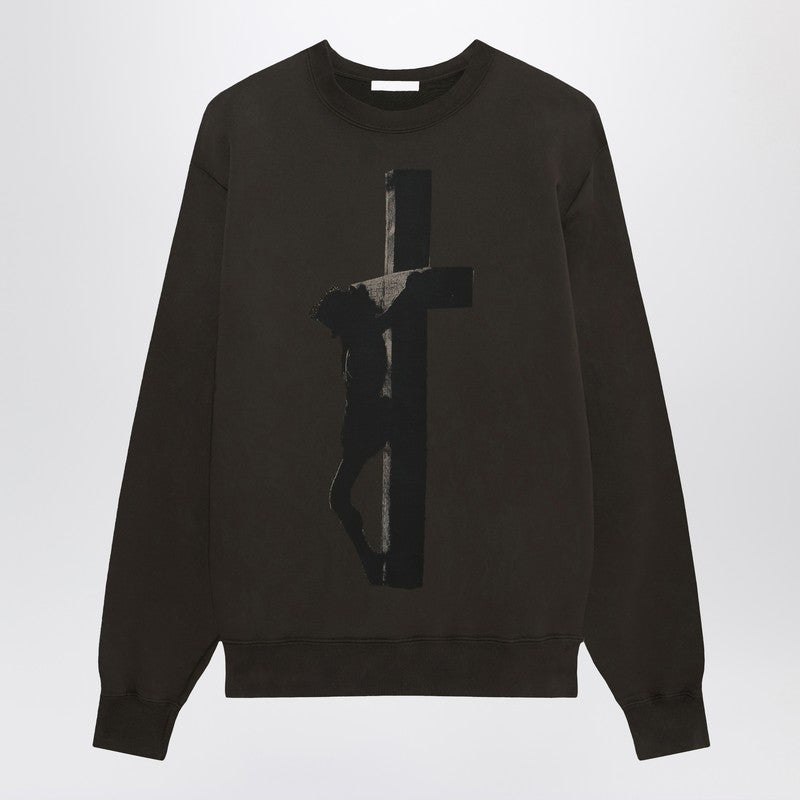 Crew-Neck Cross Dark Brown