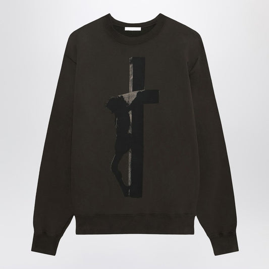Crew-Neck Cross Dark Brown