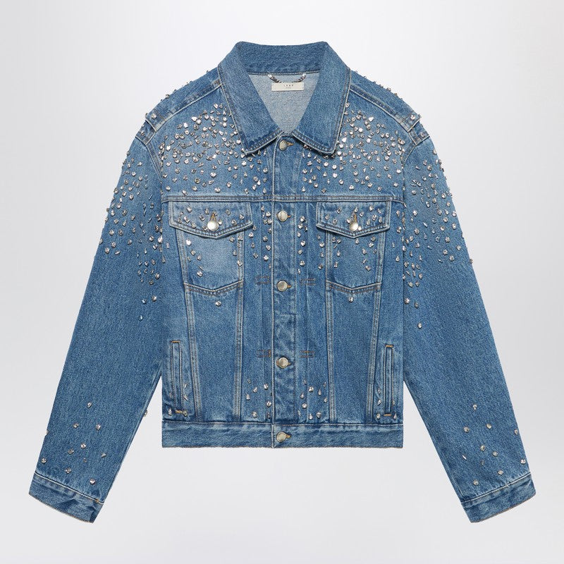 Denim Trucker Jacket Crystals Blue