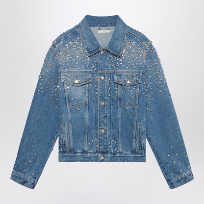 Denim Trucker Jacket Crystals Blue