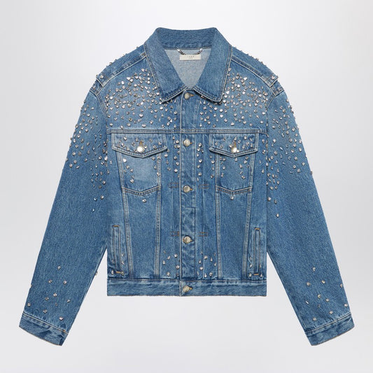 Denim Trucker Jacket Crystals Blue